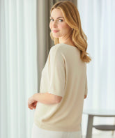 Comprar blusa feminina malha básica canelada manga curta macia respirável trabalho casual barato ou em promoção